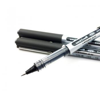 日本三菱（Uni）UB-150中性筆直液式走珠筆簽字筆 0.5mm耐水考試財(cái)務(wù)用筆黑色 10支/盒 原裝進(jìn)口