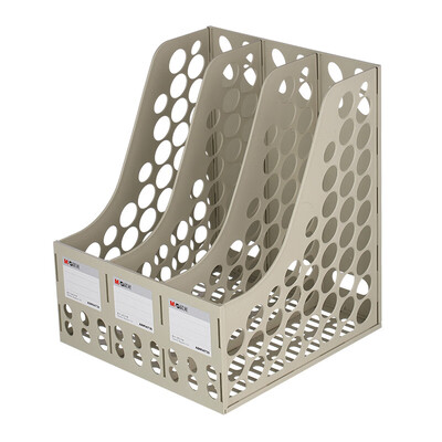 晨光（M&G） 文具灰色四聯(lián)辦公文件框加厚文件筐文件架資料整理收納文件欄單個(gè)裝 ADM94739（灰色）